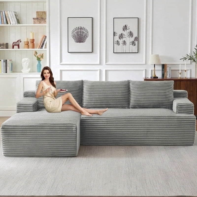 96 Boneless Cloud Couch With Chaise Modular Sectional Sofa For Living Room No Assembly Required Deep Seat Corduroy Couch Light Gray: How It Stacks Up
