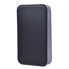 96 Capacity CD Case,Black Hard Plastic CD/DVD Holder Portable Wallet