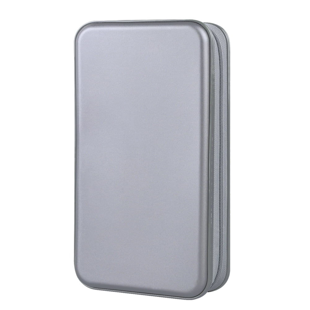 96 Capacity CD Case,Gray Hard Plastic CD/DVD Holder Portable Wallet