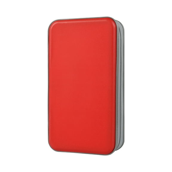 96 Capacity CD Case,Red Hard Plastic CD/DVD Holder Portable Wallet