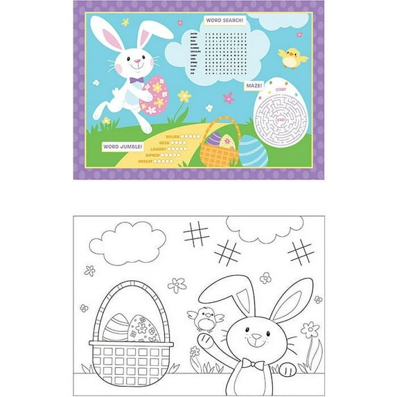 96/Case Bulk Easter Activity Placemats