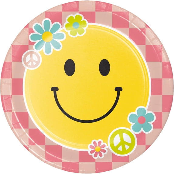 96/Case Bulk Flower Power 8.75 Inch Dinner Plate
