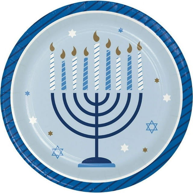 96 Count Bulk Pack Hanukkah Celebration Dessert Plates