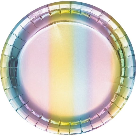 96/Case Bulk Iridescent Party Dessert Plates