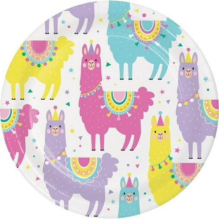 96 Count Bulk Pack Llama Party Dessert Plates
