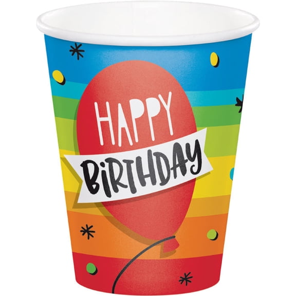 96/Case Bulk Rainbow Cake 9 oz Cups