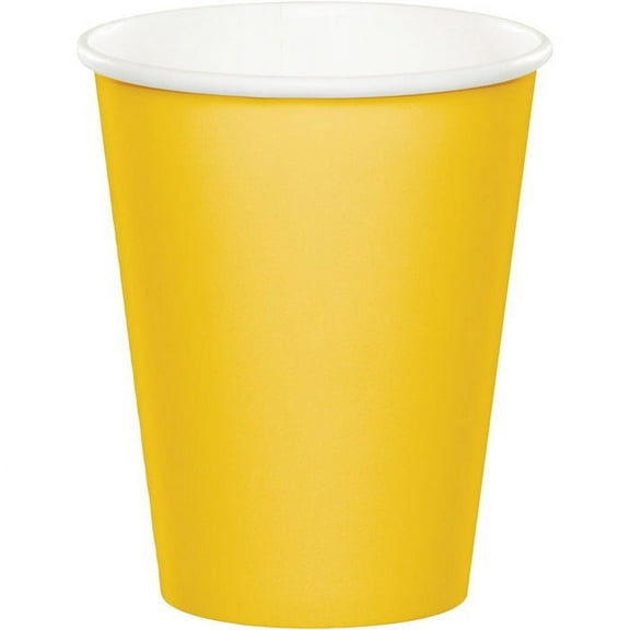 96 Count Bulk Pack School Bus Yellow Value Friendly 9 oz Hot & Cold Cups