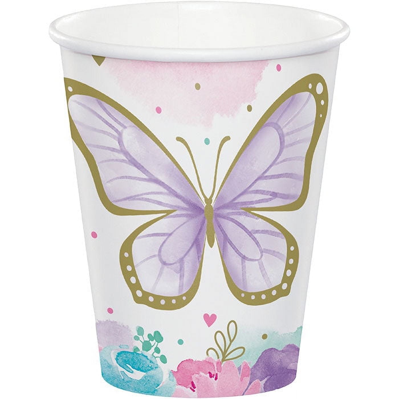 96 Count Bulk Pack Shimmering Butterfly Paper Cups - Walmart.com