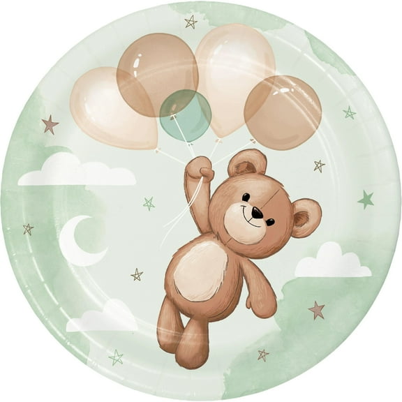96 Count Bulk Pack Teddy Bear 6.75 Inch Dessert Plate