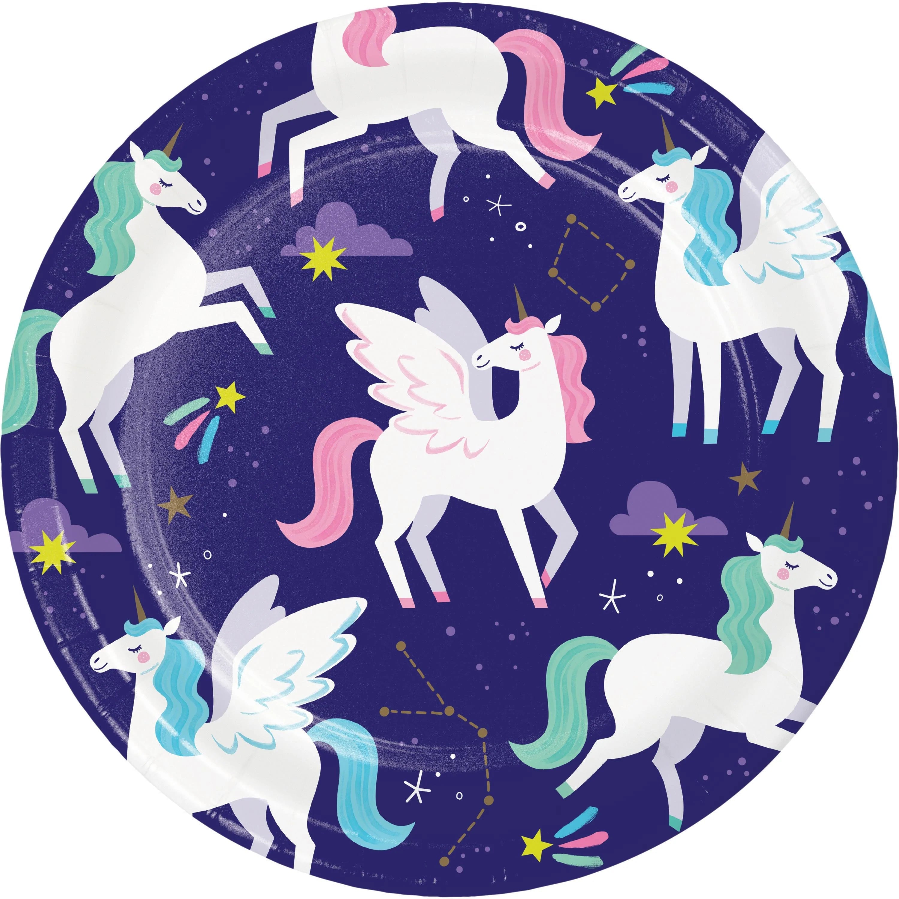 Set De Vaisselle Licorne Pour 16 Invités - Décoration Anniversaire Enfant Avec Ballons, Serviettes, Assiettes