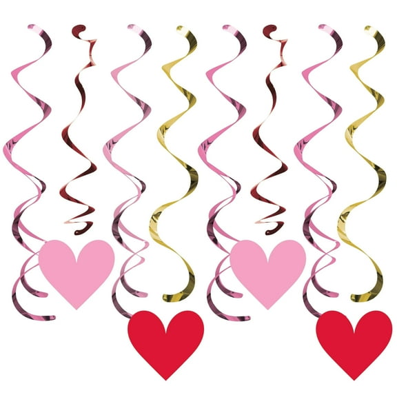 96/Case Bulk Val Hearts with Gold Split Dizzy Danglers