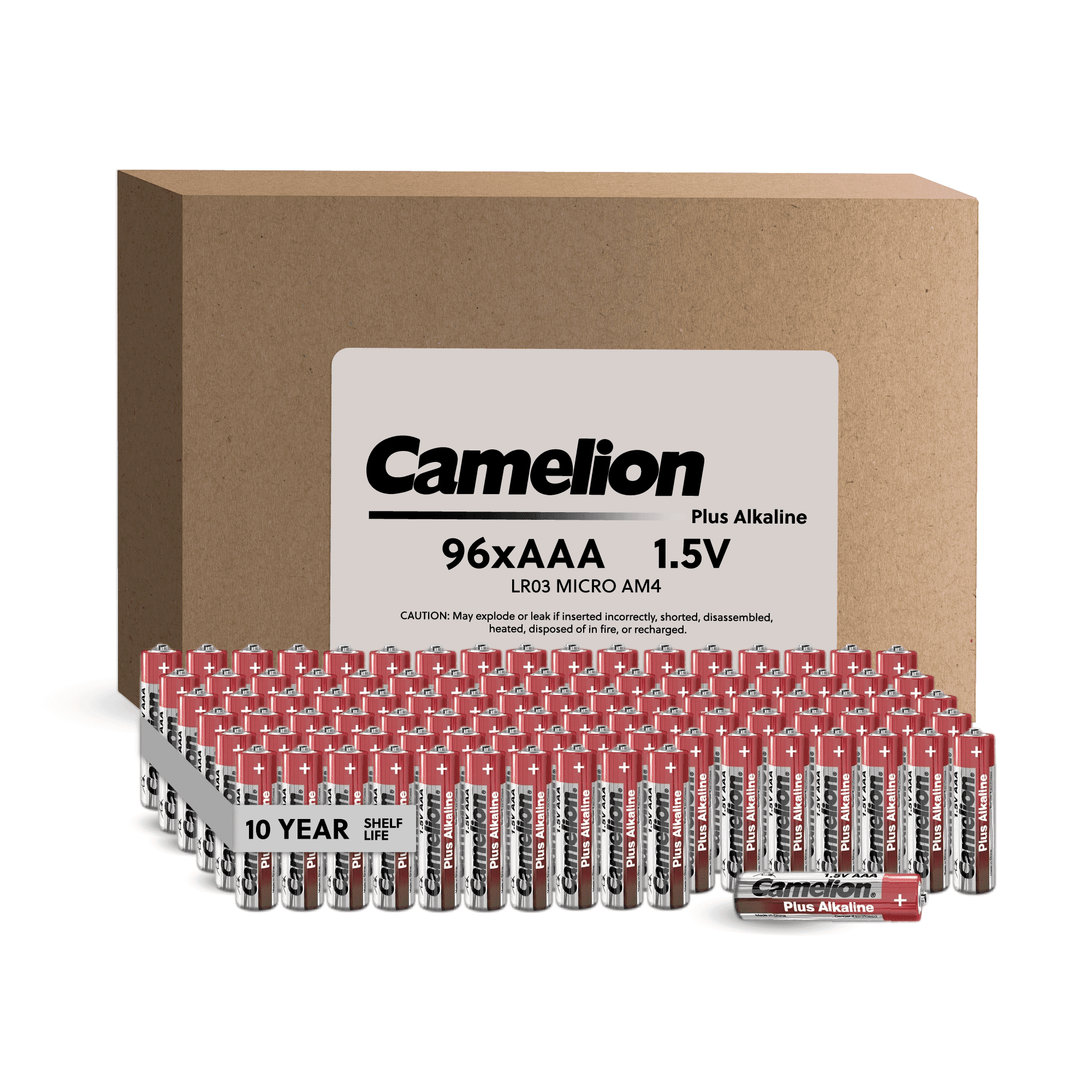 96 Count pack AAA - Camelion Brand High Performance Premium Long Lasting 1.5V Leakproof Alkaline Batteries, 10 Year Shelf Life, Non-Rechargeable