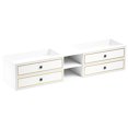 thumbnail image 1 of 96" Double Sinks Wall Hung Bathroom Vanity, White, Improves Organization And Storage Capacity, 4 Drawers 2 Open Shelves Facilitates Cleaning Storage,, 1 of 7