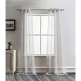 thumbnail image 1 of 96â€ Gray Ribbon Embellished Window Curtain Panel, 1 of 3
