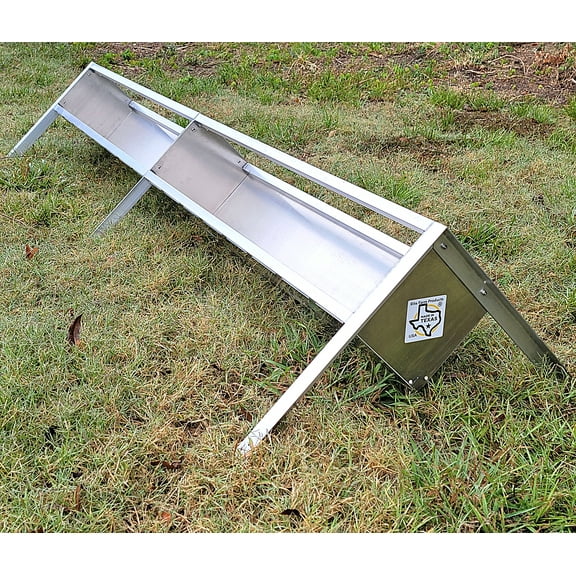 96 Inch 8 Ft Welded Aluminum Sheep & Goat V Trough Feeder with Anchors USA Made