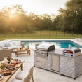 thumbnail image 1 of 96 Inch European Ledge 5b Island Grill With Fridge And Outdoor Oven, 1 of 19