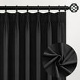 thumbnail image 1 of 96 Inches Long Pleated Sheer Curtains,Black Linen Blended Light Filtering Window Curtains 96 Length 2 Panels for Living Room Bedroom Pinch Pleat Drapes with Hooks 2 Panels 40" Wx96 L, 1 of 17