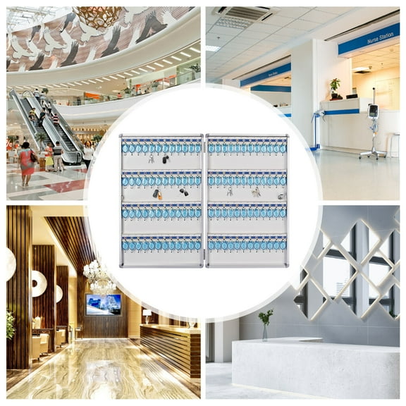 96 Key Cabinet Storage Safe Lock Box Cabinet Box Key Organizer Silver Wall Mount