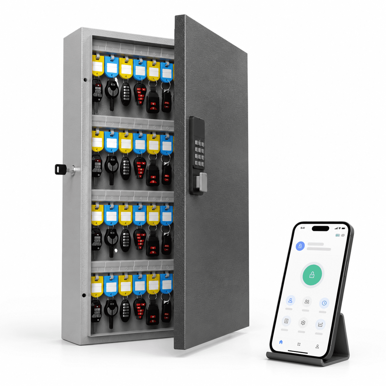 Key Group Lock Box 96 Key Lock Box Organier Cabinet With Keypad & App For Office - Walmart.com