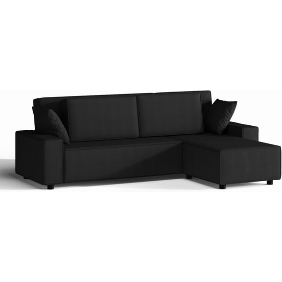 96" L-Shaped Corduroy Sectional Sofa with Chaise - Modern Deep Seating for Living Room/Apartment