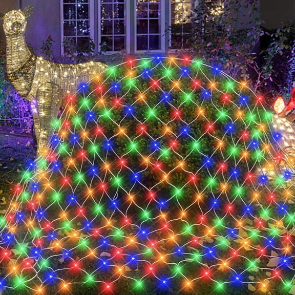 96 LED Net Mesh Lights Outdoor, 5Ft x 5Ft Waterproof String Lights with 8 Modes Plug in Connectable Mesh Lights for Bushes Holiday Yard Garden Party Wedding Christmas Decorations