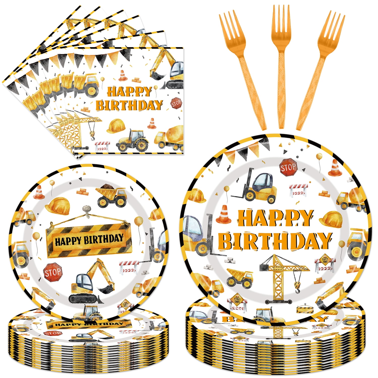 96 PCS Construction Birthday Party Supplies Construction Theme Party — free download
