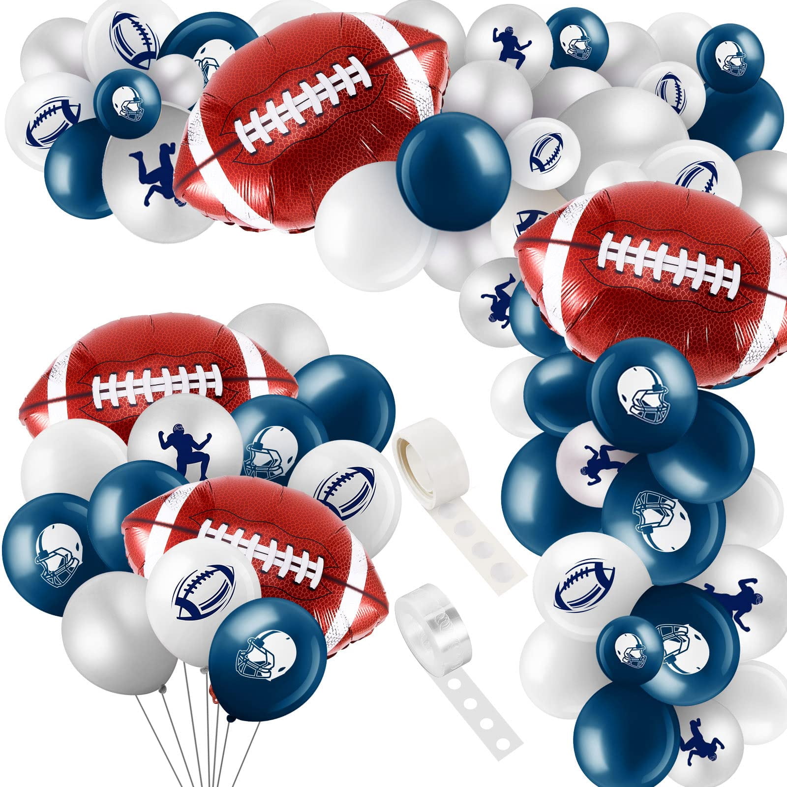 Kit Déco Fête Dallas Cowboys 96 Pièces - Assiettes, Gobelets, Ballons Argent Et Bleu