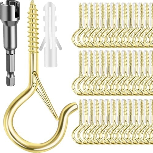 96 PCS Q-Hanger Hooks, Screw Hooks for Outdoor String Lights, Safety ...