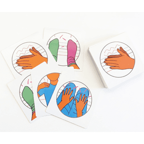 96-Pack Body Percussion Cards, Laminated 6-Inch Square, 24 Movement Designs for Beginners, Music practice, Group Activities