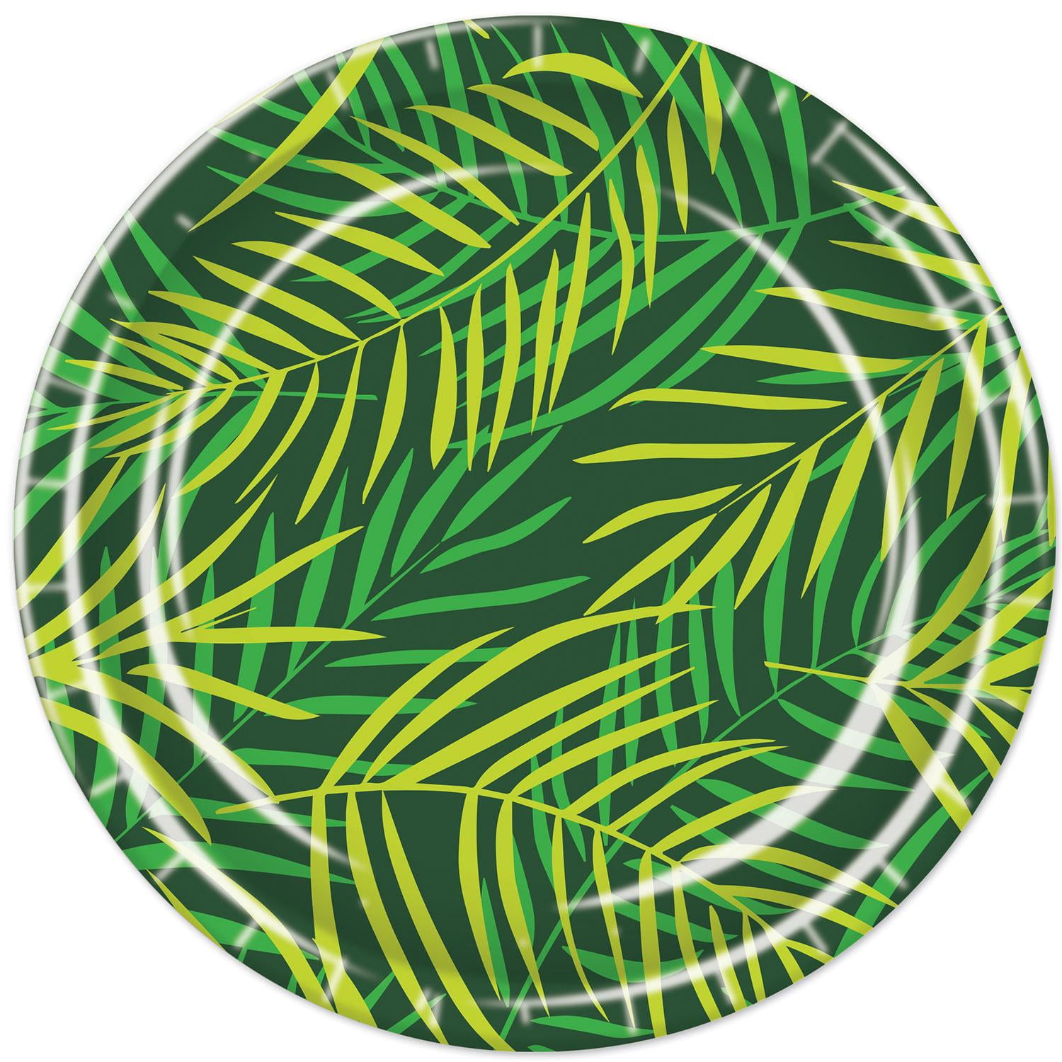 96 Pack Bulk Luau Party Palm Leaf Paper Plates 9 inch