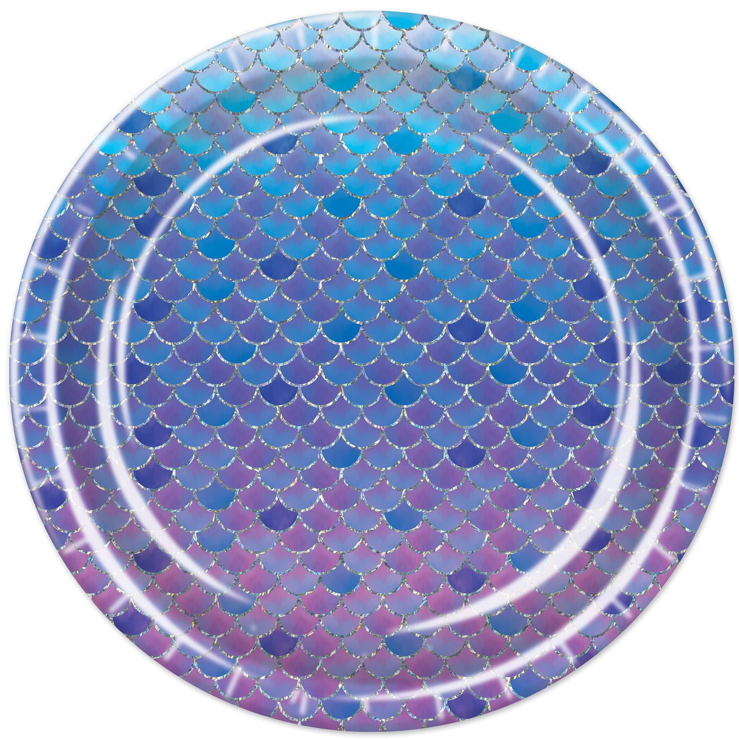 96 Pack Bulk Mermaid Scales Paper Plates 9 inch