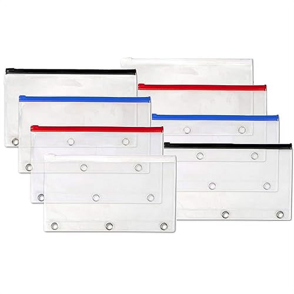 96 Pack of Bulk Wholesale Clear Plastic 3Ring Binder Pencil Cases for