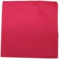 96 Pack Qraftsy Plain 100% Polyester Bandanas - Bulk Lot (Hot Pink)