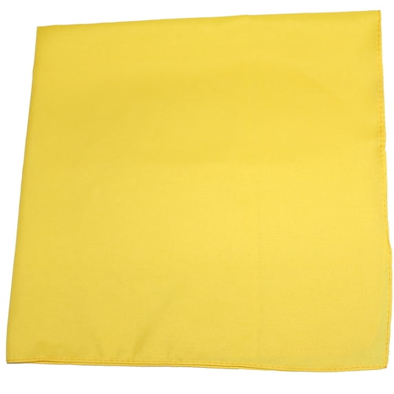 96 Pack Qraftsy Plain 100% Polyester Bandanas - Bulk Lot (Yellow)