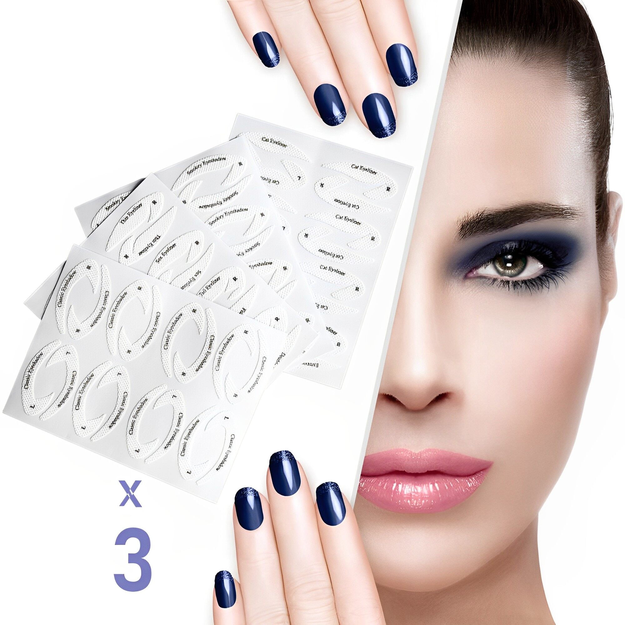 96 Pair Quick Eye Makeup Stencils Stickers, 12 Sheets Eyeliner