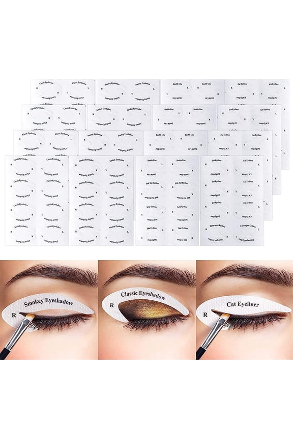 96 Pairs Eyeliner Stencil and Eyeshadow Stencil Stickers, Quick Eye Makeup Guide for Beginners, Makeup Supplies