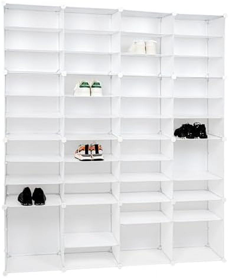 96 Pairs Shoe Tower Rack Sneaker Shelf Cube Closet Organizer Cabinet 12 ...