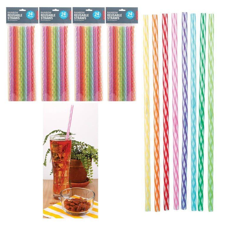 Kikkerland Bright Color Reusable Straws