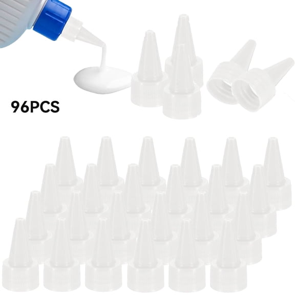 96 Pcs 0.79" Snip Tip Applicator Caps, Replacement Plastic Adhesive Nozzle Tips, Precision Dispensing for Glue Bottles & Adhesive Tubes