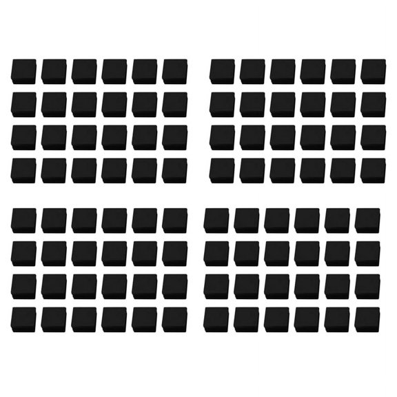 96 Pcs 30mm x 30mm Plastic Ribbed Square End Tube Insert Black