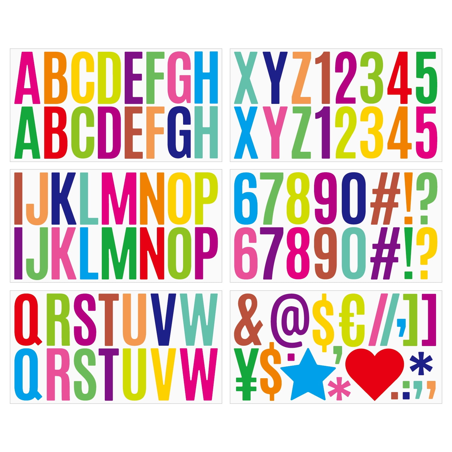 30 Sheets 5 Inch Large Black Letter & Number Stickers - Self-Adhesive Vinyl For Mailbox, Signs, Bulletin Boards