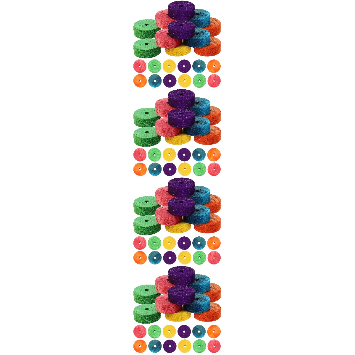 96 Pcs Colored Wooden Wheels Toys Kids Toy Car Wheels Assemble Wooden