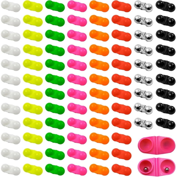 96 Pcs Fishing Double Rattle Bells, Catfish Rattles for Fish, Fishing Attractor Beads Plastic Catfish Rattle Bells Accessories, Fish Alarm Tools