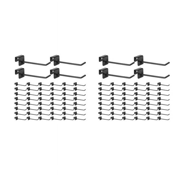 96 Pcs Gridwall Hooks 4 Inch Black Metal Panel Hook Hanger Square Tube Hooks Cubicle Coat Hook Peg Hooks