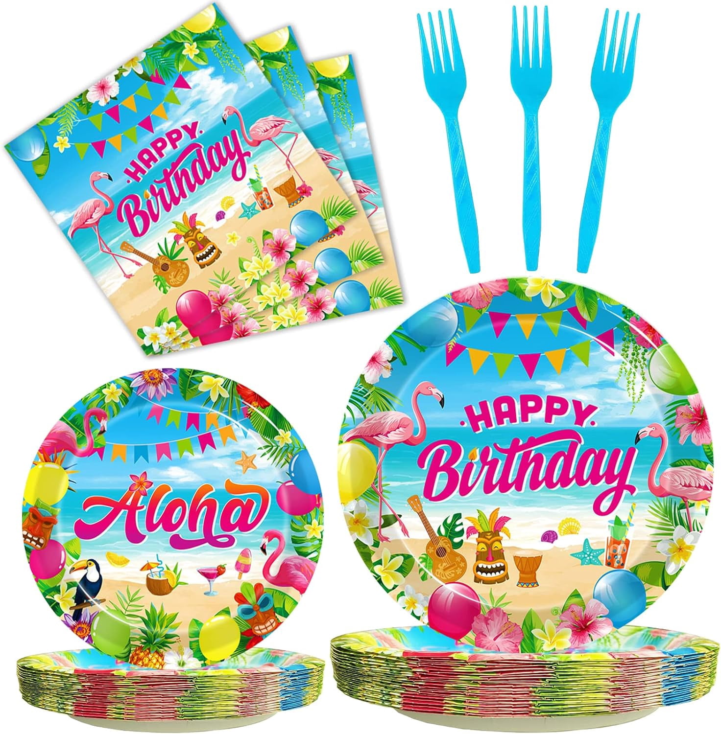 96-pcs-hawaiian-aloha-party-decorations-supplies-luau-tropical