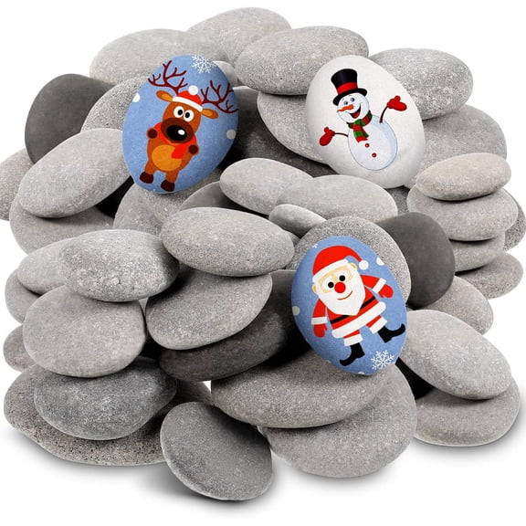 96 Pcs River Rocks for Painting 1.2-3.15 Inch Smooth Natural Flat Rocks Assorted Size for Painting and Crafting, Family Time, Party and Outdoor Art Garden Decor