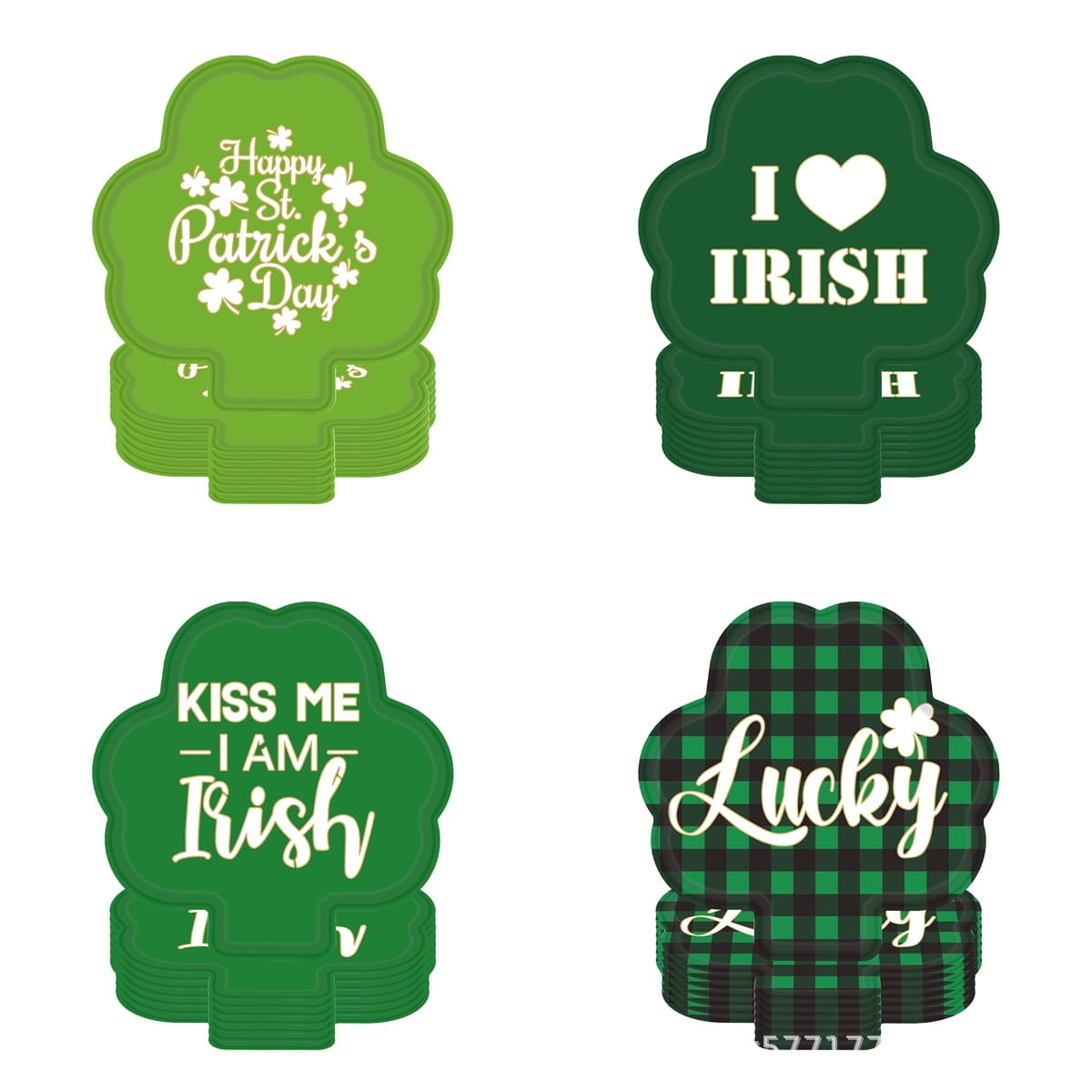100 Pcs St. Patrick's Day Plastic Shot Glasses - 2 Oz Disposable, 'Irish Cheer Kiss Me Here' Design
