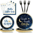 thumbnail image 1 of 96 Pcs Twinkle Twinkle Little Gold Star Gender Reveal Party Supplies Disposable Tableware Serve 24, 1 of 8