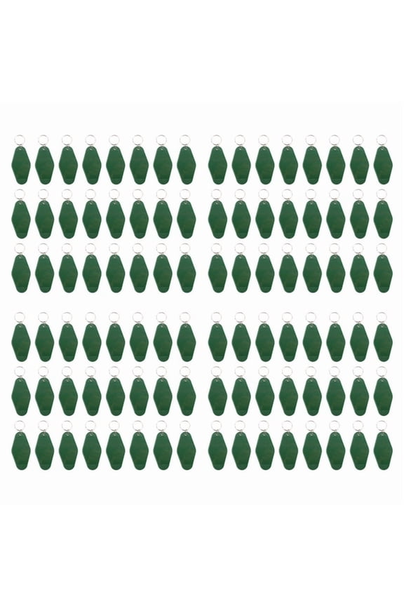 96 Pcs Vintage Motel Keychain DIY Blank Hotel Keychains Heat Transfer Blank Keychains Bulk Sublimation (Green)