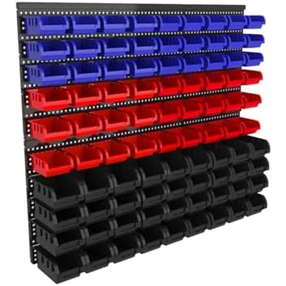 96 Pcs Wall Mount Storage Bins, Nuts and Bolts Organizer, Screw, Nails, Beads, Small Hardware Parts and Accessories Storage Rack Bins for Garage 90 boxes+ 6 backboards$$Home Decor, Kitchen, & Other